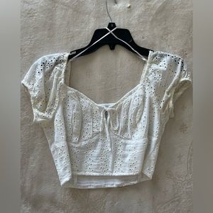 White Hollister Mini Crop Top